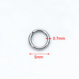 200pcs Stainless Steel Jump Rings, 4/5mm, Silver Split Rings (RB-184)