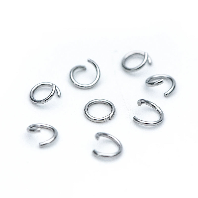 200pcs Stainless Steel Jump Rings, 4/5mm, Silver Split Rings (RB-184)