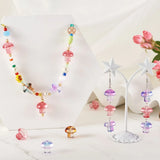 200pcs Glass Mushroom Beads 13.5x13.5mm DIY Jewelry Making Crafts