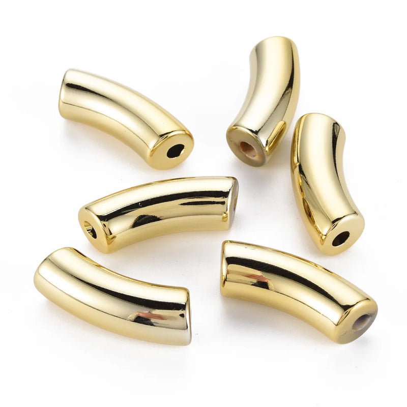 200pcs UV Plating Acrylic Tube Beads for Jewelry Making