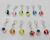 200pcs Vintage Mixed Eye Charms Lobster Clasp Dangle Charms 8mm