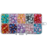200pcs/box 8mm Lampwork Glass Round Beaded Crystal Spacer Beads