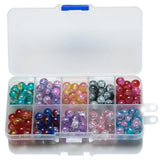 200pcs/box 8mm Lampwork Glass Round Beaded Crystal Spacer Beads