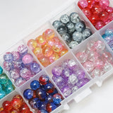 200pcs/box 8mm Lampwork Glass Round Beaded Crystal Spacer Beads