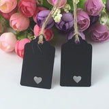 200pcs 3*5cm Paper Hanging Cards with Strings Square Hole Jewelry Display