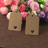 200pcs 3*5cm Paper Hanging Cards with Strings Square Hole Jewelry Display