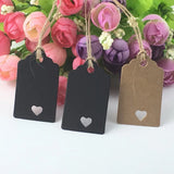 200pcs 3*5cm Paper Hanging Cards with Strings Square Hole Jewelry Display