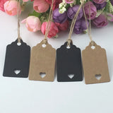 200pcs 3*5cm Paper Hanging Cards with Strings Square Hole Jewelry Display