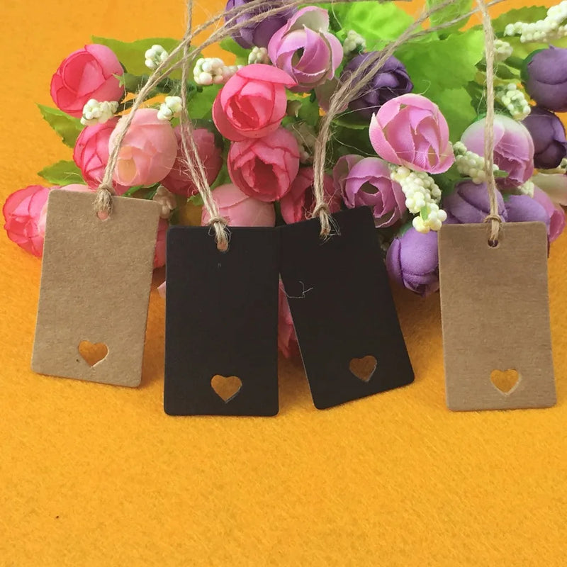 200pcs Square Hole Jewelry Hang Package Display with Strings