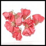 200pcs Flower Pendants for Tassel Jewelry Making Accessories 22mm