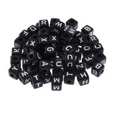 200pcs 10*10mm Colorful Cube Acrylic Alphabet Beads Initial Charms for Bracelets