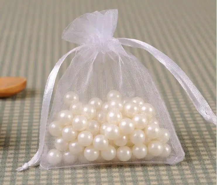 200pcs Organza Jewelry Gift Bags, Wedding Christmas Drawstring