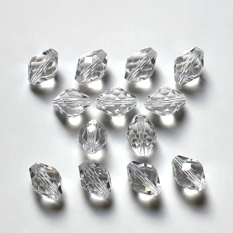 200pcs 13x10mm Oval Shape Crystal Glass Spacer Beads