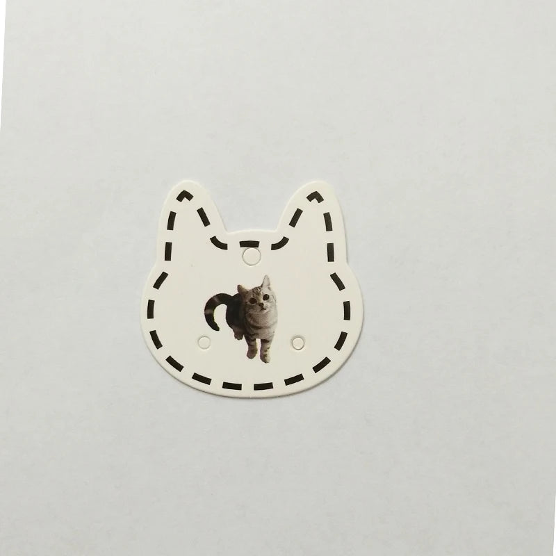 200pcs Cat Head Jewelry Earrings Display Packaging Cards