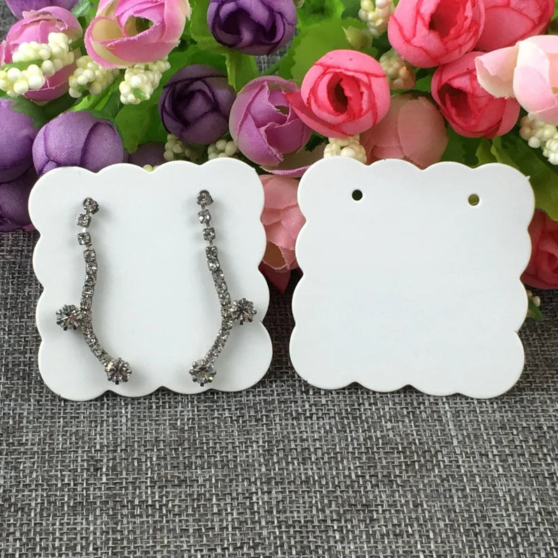 200pcs 5*5cm Earring/Jewelry Cards Display Blank Ear Studs Hang Tags