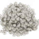 200pcs Flower Bead Caps Silver Plated Spacer DIY Jewelry Making