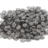 200pcs Flower Bead Caps Silver Plated Spacer DIY Jewelry Making