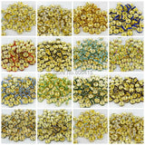 200pcs Gold Plated Clear 12mm Czech Crystal Rhinestone Spacer Beads