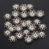 200pcs Metal Flower Bead Caps 11-14mm Spacer Charms for Jewelry Making