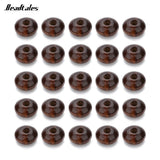 200pcs Natural Wooden Beads Deep Brown Spacer Flat Abacus Beads