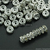 200pcs Clear 10mm Czech Crystal Rhinestone Pave Rondelle Spacer Beads