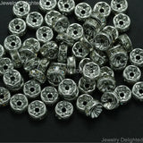 200pcs Clear 10mm Czech Crystal Rhinestone Pave Rondelle Spacer Beads
