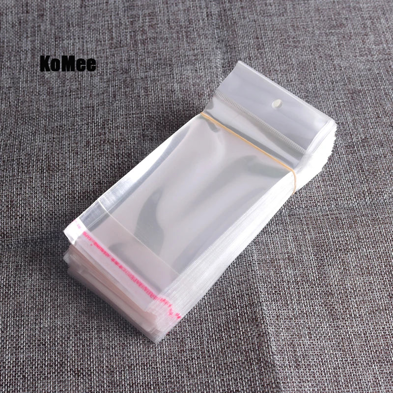 200pcs Transparent Self Adhesive Opp Bags 7x14cm 8x15cm Clear Waterproof