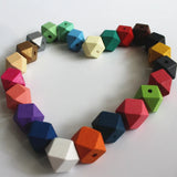 200pcs Faceted Wooden Beads for Necklace 20mm
