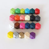 200pcs Faceted Wooden Beads for Necklace 20mm