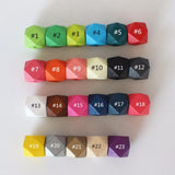 200pcs Faceted Wooden Beads for Necklace 20mm