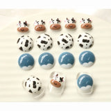 200pcs Cows Print Resin Flatback Beads DIY Jewelry Earring Nail Art Accessory