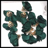 200pcs Tassel Flower Pendants DIY Jewelry Accessories with Golden Metal Parts