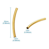 200pcs Brass Tube Beads for Jewelry Making, Golden, 25x2mm, Hole: 1mm