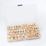 200pcs Natural Round Wooden Beads DIY Jewelry Making