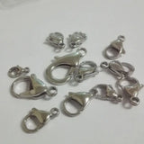 200pcs Stainless Steel Lobster Clasps & Hooks Jewelry Findings Polished