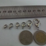 200pcs Stainless Steel Lobster Clasps & Hooks Jewelry Findings Polished