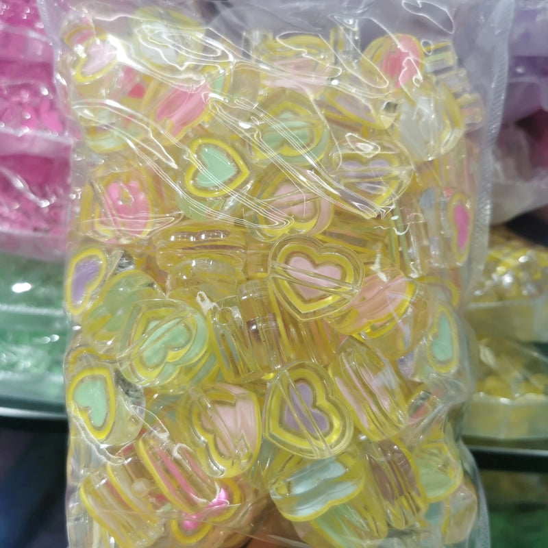 200pcs DIY Acrylic Spacer Beads for Necklace Bracelet Jewelry, 15-25mm