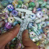 200pcs 15mm DIY Oval Round Loose Spacer Beads for Women Kids Jewelry Making