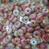 200pcs 15mm DIY Oval Round Loose Spacer Beads for Women Kids Jewelry Making