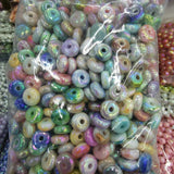 200pcs 15mm DIY Oval Round Loose Spacer Beads for Women Kids Jewelry Making