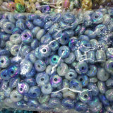 200pcs 15mm DIY Oval Round Loose Spacer Beads for Women Kids Jewelry Making