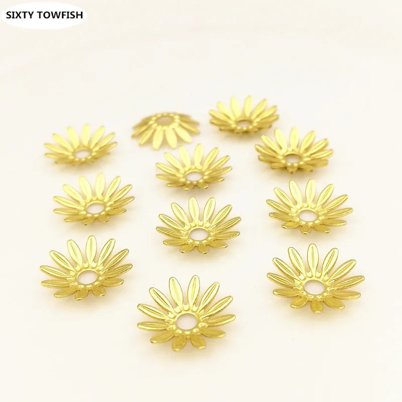 200pcs Copper Vintage Flowers Charms Jewelry Findings