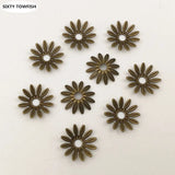 200pcs Copper Vintage Flowers Charms Jewelry Findings
