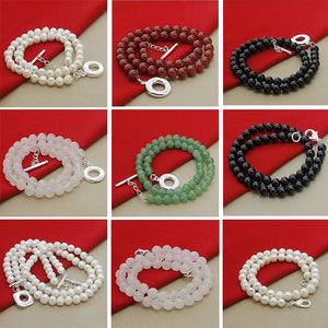 925 Silver Freshwater Pearl Necklace For Women Wedding Jewelry