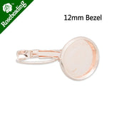 2014 New Rose Plated Lever Back Earrings Base 12MM - 50pcs