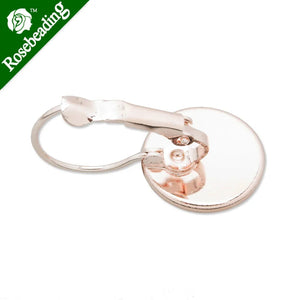 2014 New Rose Plated Lever Back Earrings Base 12MM - 50pcs
