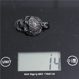 Flower Skull Pendant 316L Stainless Steel Biker Skull Pendant