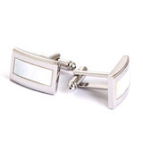 Men's Stainless Steel Square Shells Sliver