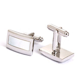 Men's Stainless Steel Square Shells Sliver