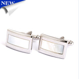 Men's Stainless Steel Square Shells Sliver